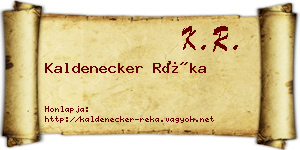 Kaldenecker Réka névjegykártya